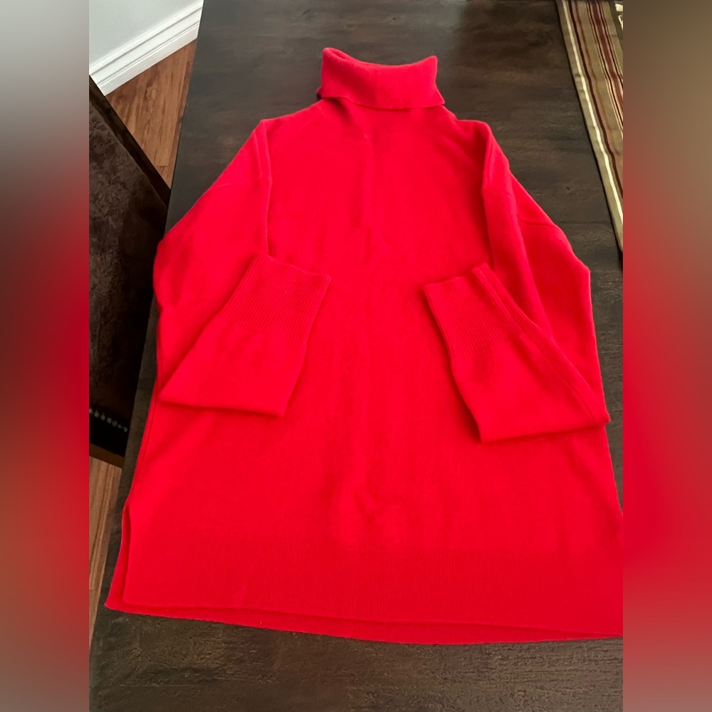 Just in time for the holidays! Red cashmere turtleneck sweater!